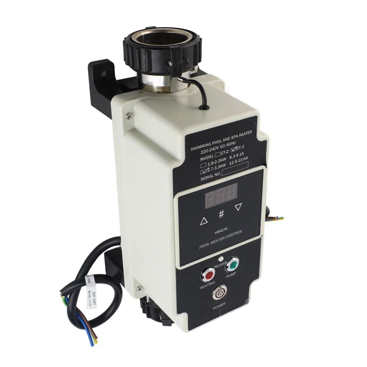 Alomejor Elektryczny Podgrzewacz Basenowy o Dużej Mocy Grzewczej do Wanny z Hydromasażem – Termostat o Mocy 2,7–3,3 KW, Stal Nierdzewna, 220–240 V