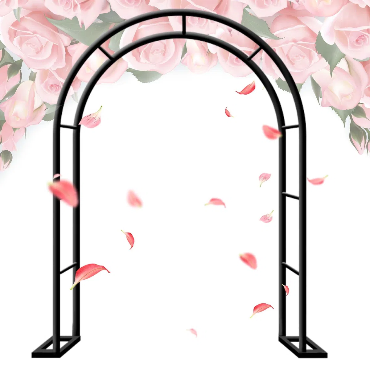 Metalowa Kratka Ogrodowa Do Roślin Pnących - Altana Na Podwórko, Patio I Dekoracje Ślubne,Black-280x220cm/110x87inch