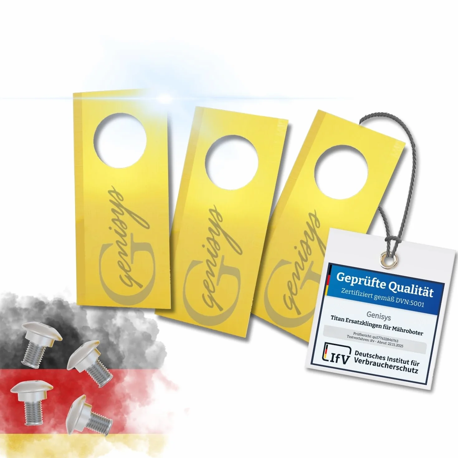 Genisys 30 tytanowych ostrzy zamiennych do Honda Miimo (LongLife – 0,5 mm) + 30 śrub [certyfikat DIN EN 50636]