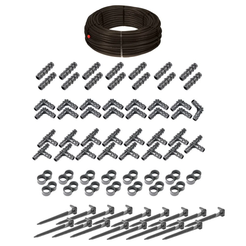HaGa® Zestaw nawadniający - wąż ociekowy 16 mm długość 50 m z kompensacją ciśnienia wraz z akcesoriami - wąż perłowy nawadnianie ogrodu