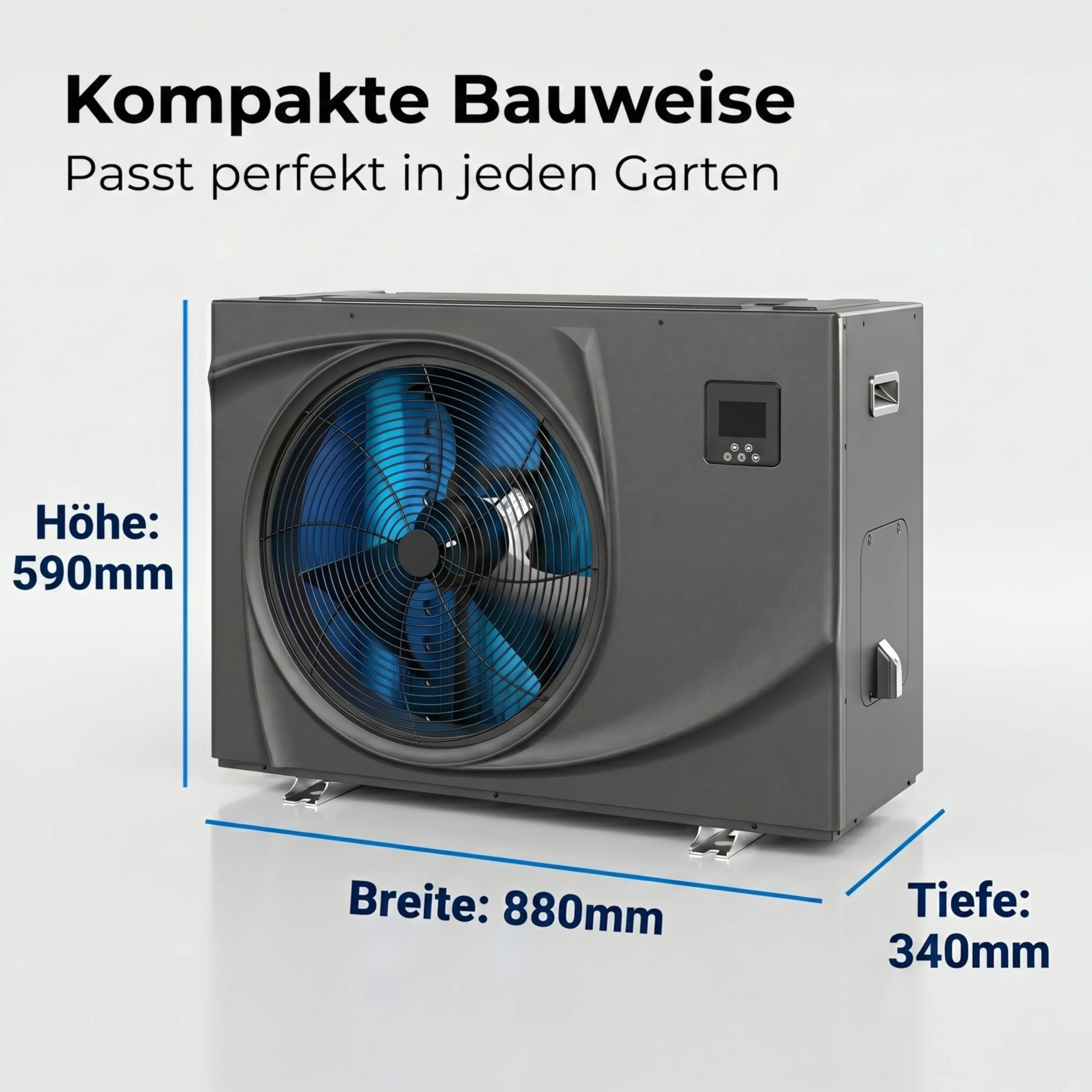 poolomio® Pompa ciepła do basenu 55-70 m³ NET Inverter 10 | ultra ciche ogrzewanie basenu z WiFi | energooszczędne ogrzewanie (COP 13,40) do basenu | DC Full Inverter do 11,6 kW, -10°C tryb Soft Start