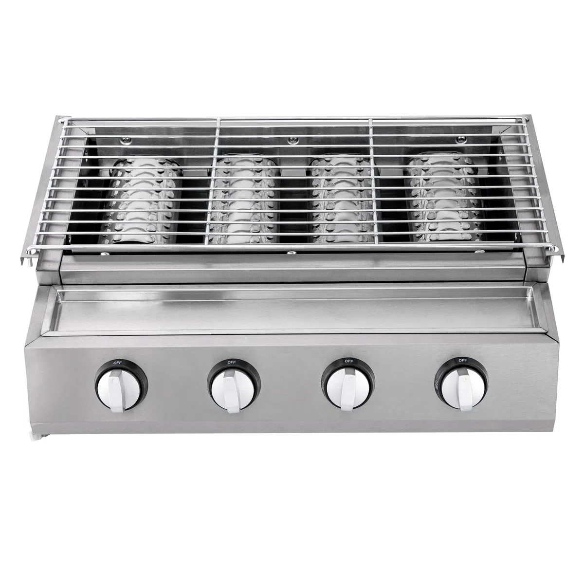 4-palnikowy stalowy grill gazowy na kemping, 580 x 400 x 200 cm, propan, Barbacoa, LPG, plancha do użytku na zewnątrz i przenośnego grilla Equint