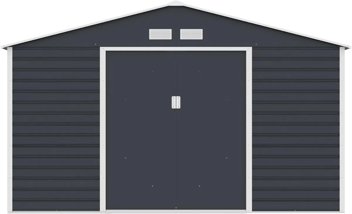 Domek ogrodowy G21 GAH 1300-340 x 382 cm, szopa na maszt – łatwy montaż, 13 m² (antracytowa)
