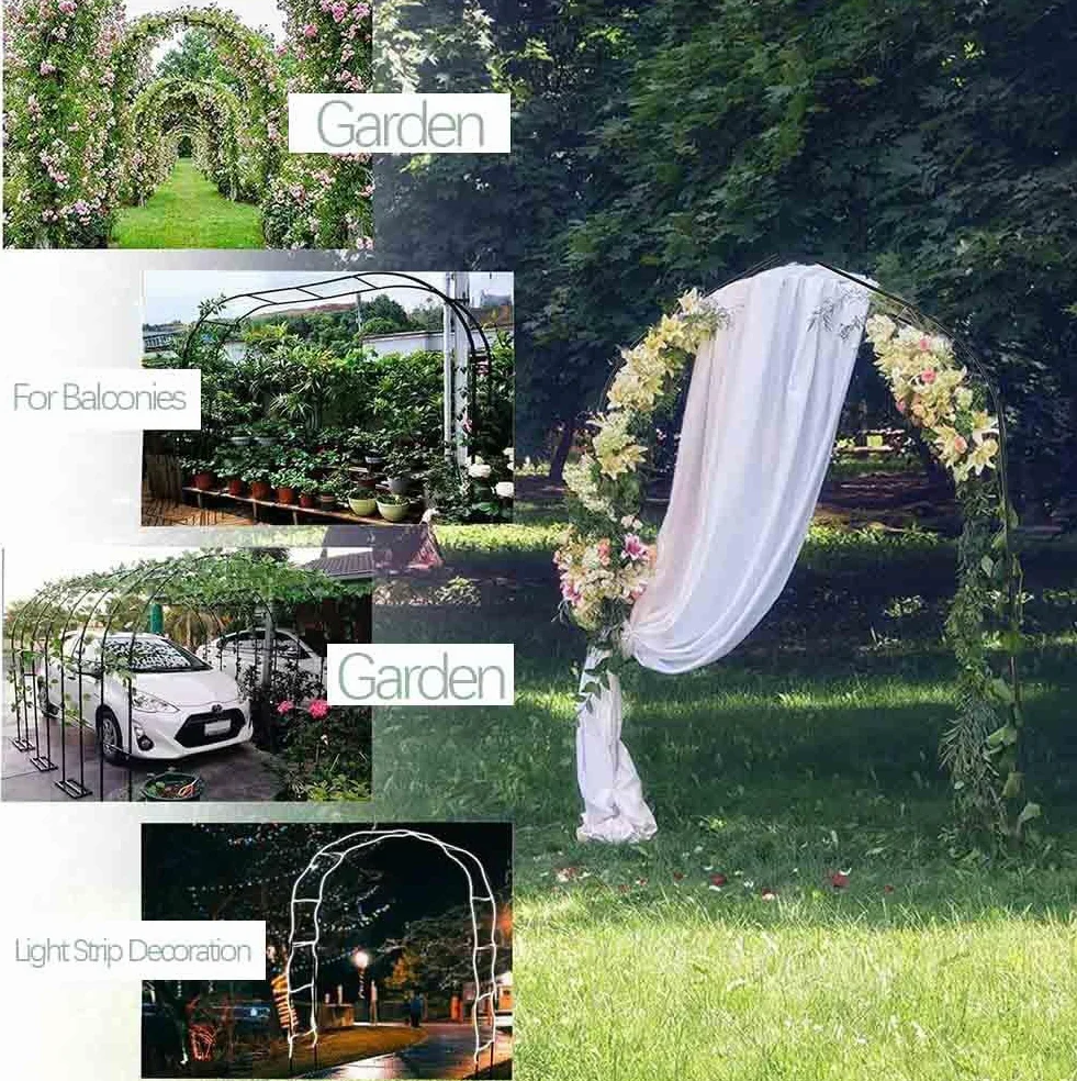 Zewnętrzny metalowy łuk ogrodowy wytrzymała róża altana rośliny pnące wsparcie łuk duże łuki ślubne 140 cm 180 cm 240 cm 120 cm szerokości, szer. 300 x wys. 220 cm