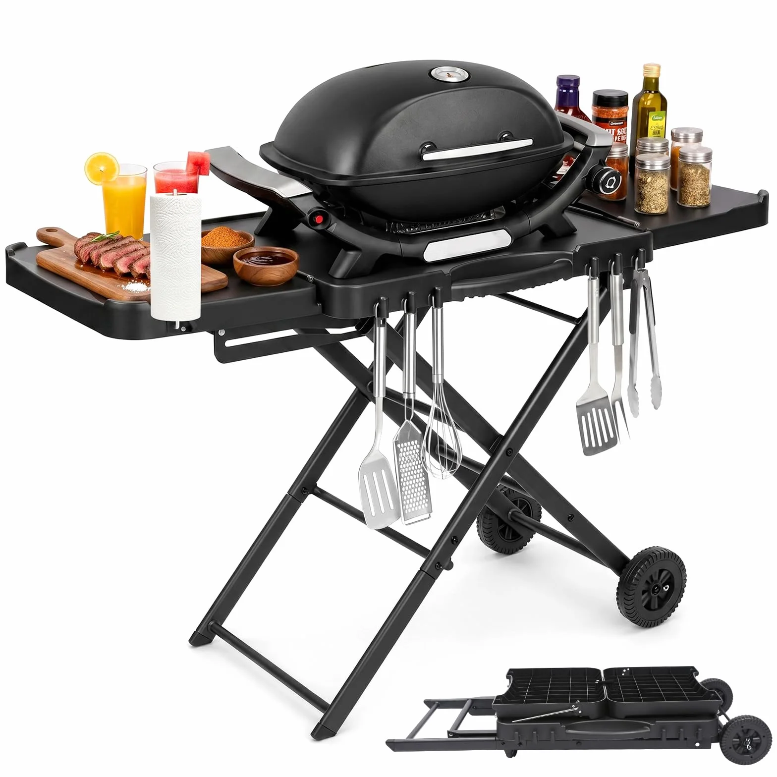 Denmay stojak na grilla Weber Q100 Q200 Q300 z kółkami