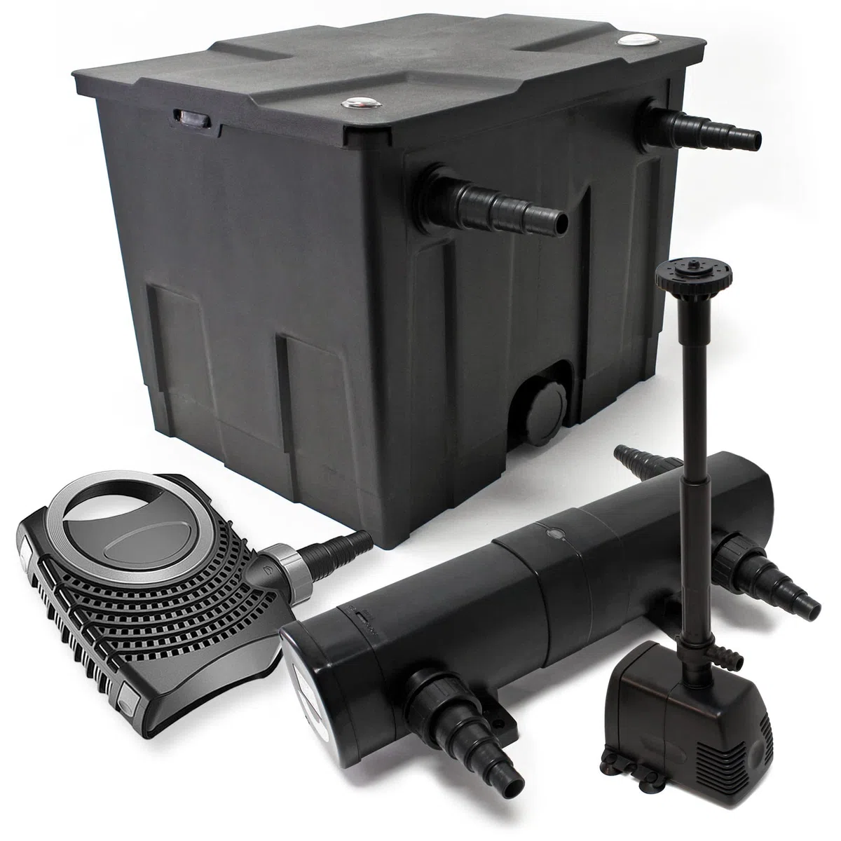 Zestaw: Bio filtr do stawu 12000 l 24 W UVC oczyszczacz stawu 80 W pompa do fontanny