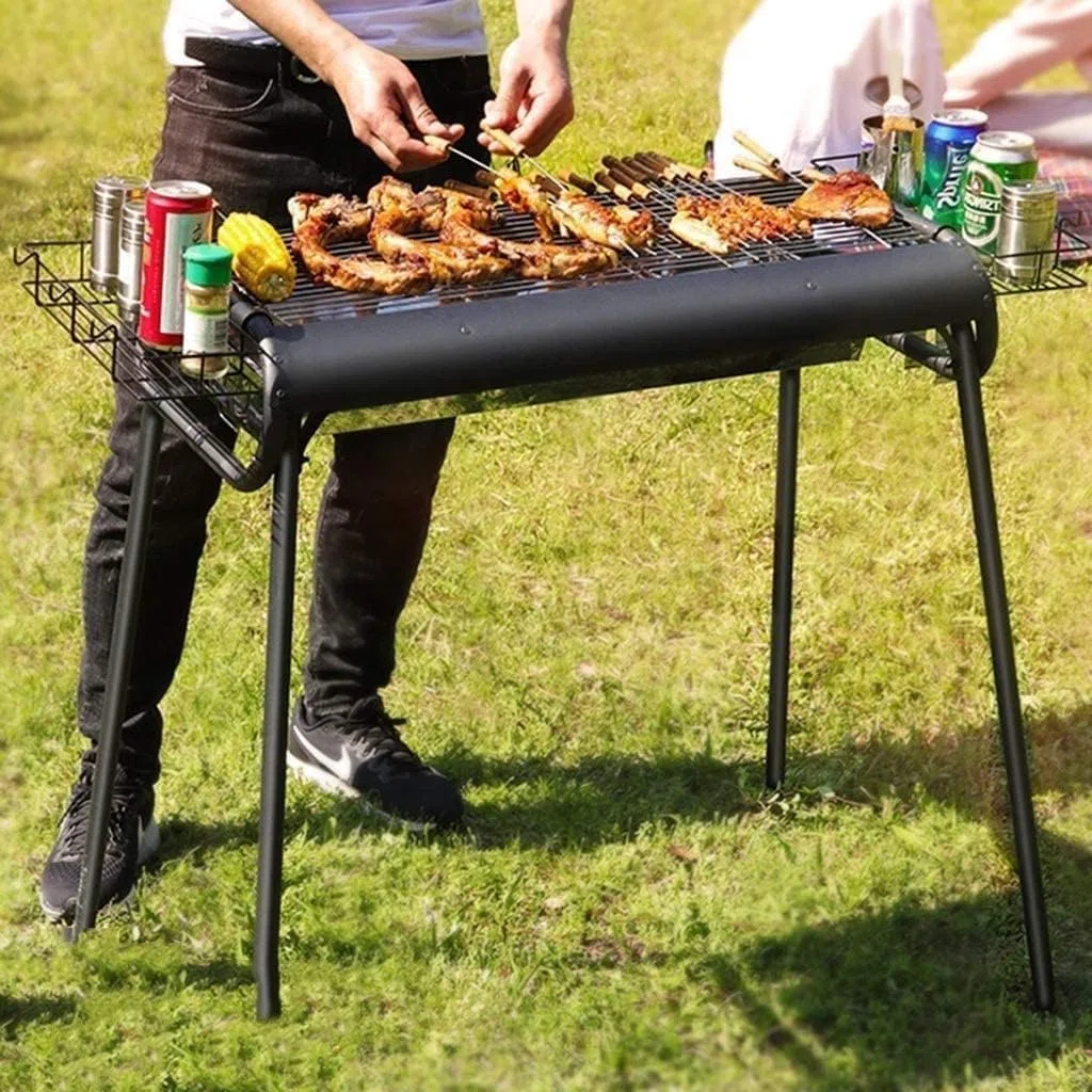 Grill, Campingowy grill węglowy Domowy grill ogrodowy Ogród Piekarnik wędzarniczy Grill ze stali nierdzewnej Składany grill na zewnątrz Odpowiedni dla 5-8 osób