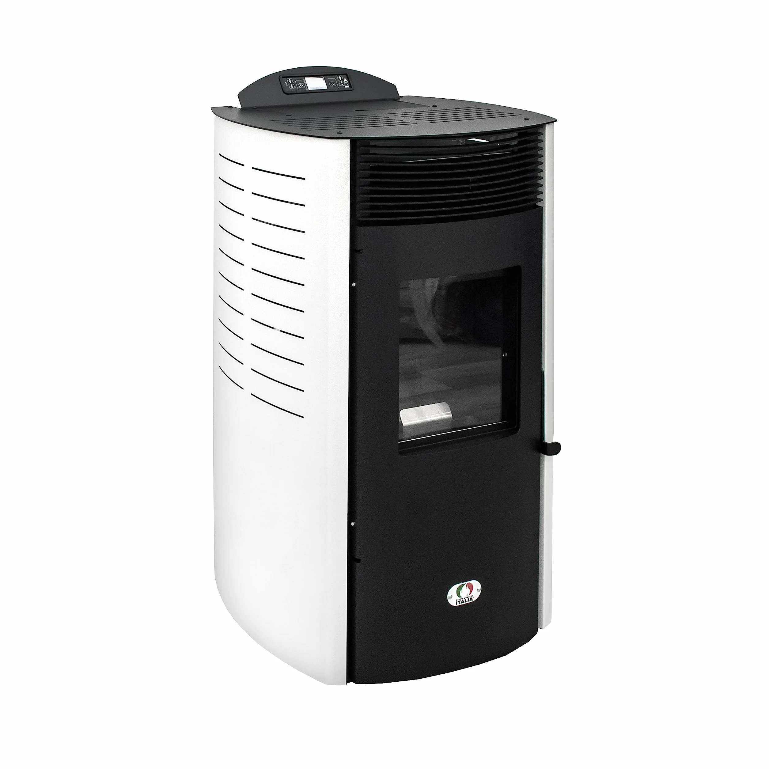 STUFE A PELLET ITALIA Siberia Aria New 15 KW kanalizowany | piec na pellet ogrzewa 140 m², wydajność 92%, autonomia 30 godz, programowalny, 5 prędkości i mocy, 24 miesiące, biały