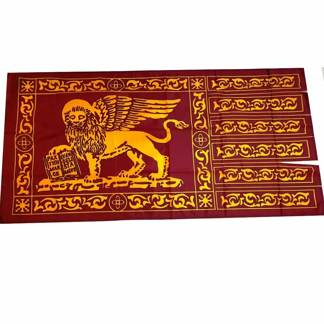 Flaga Serenissima dim 90 x 150 cm herb republiki weneckiej lew otwarta książka