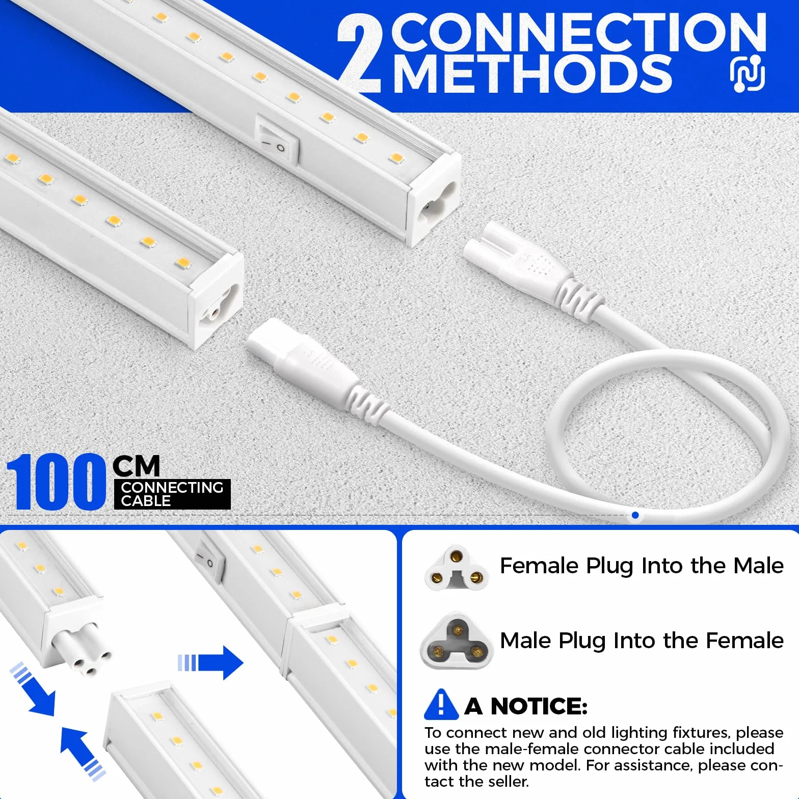 Barrina T5 LED Lampa do Roślin, 59cm, 5000K Pełne Spektrum Światła, 40W (4 x 10W), 2FT Lampy Roślinne z Włącznikiem, Łączone, Do Szklarni, Zestaw 4 szt