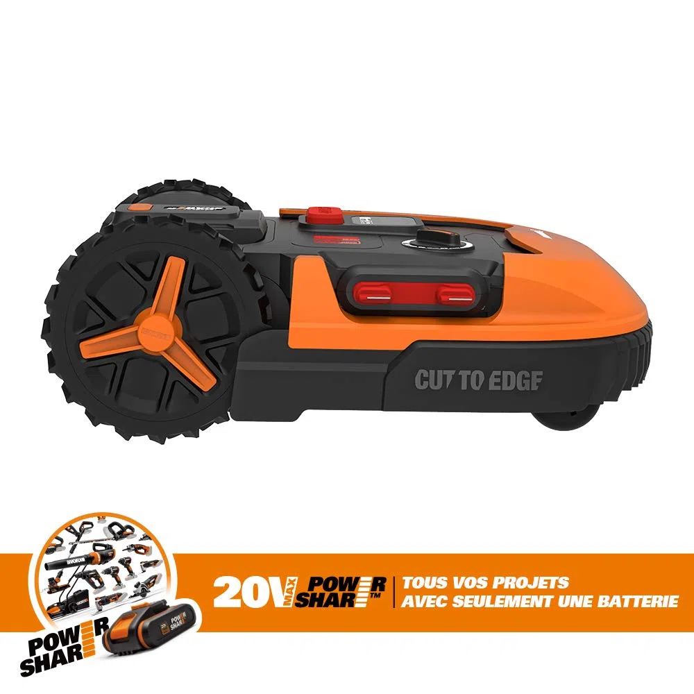 WORX LANDROID WR147E kosiarka akumulatorowa z automatyczną kosiarką, do 1000 m² (koszenie w deszczu, pływający krążek z ostrzem, sterowanie aplikacją, obciążenie boczne, cięcie krawędziowe, cisza
