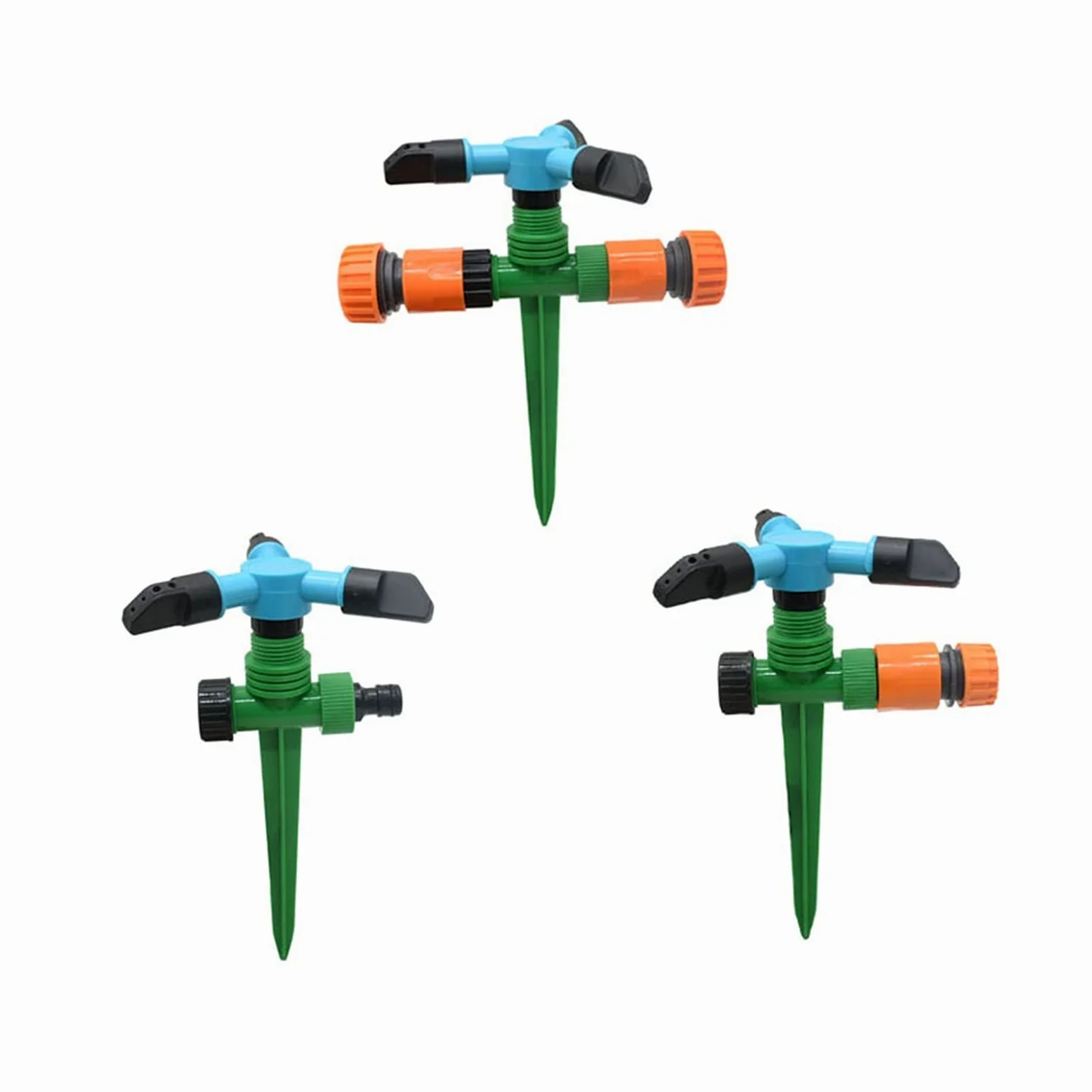 Zraszacze podlewania armatury rur 3 ARM Lawn Podlewanie Zraszacz do nawadniania, Regulowany obrotowy Zraszacz, Odpowiedni do 1/2 "3/4" Garden Wąż Rolniczy Trawa 6 sztuk (Color : 1I2 to 1I2 hose)