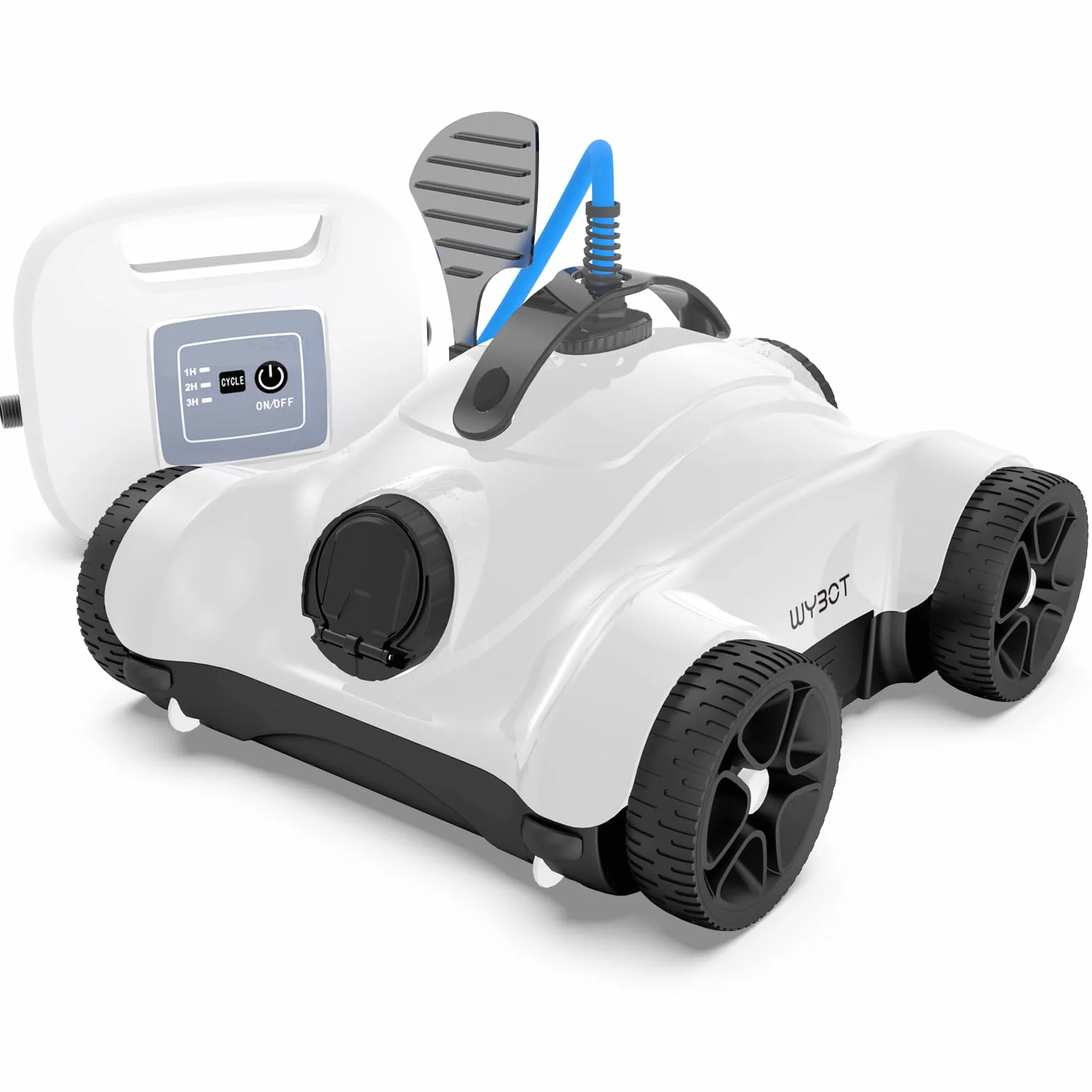 WYBOT Automatyczny robot do czyszczenia basenu, z wydajnym czyszczeniem, z dwoma silnikami napędowymi, wodoszczelność IPX8 (biały)