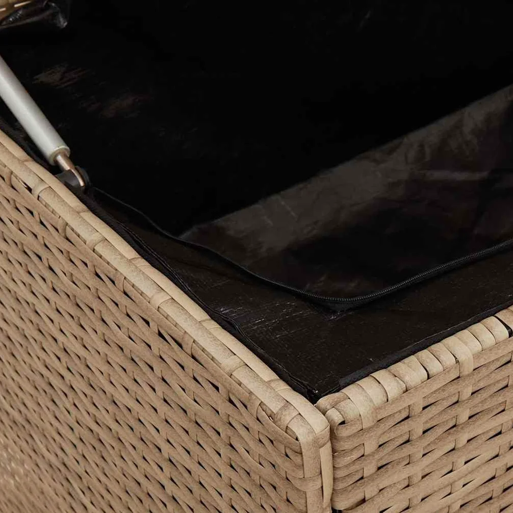 vidaXL Skrzynka na poduszki ogrodowe beżowa 100x55x55,5 cm polirattan