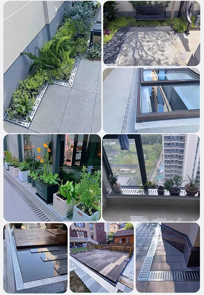 Premium 304 liniowy odpływ prysznicowy ze stali nierdzewnej – wytrzymały odpływ do podjazdu, garażu, basenu – konfigurowalna osłona odpływowa (100 cm dł. x 20 cm szer. x 5 cm wys.)