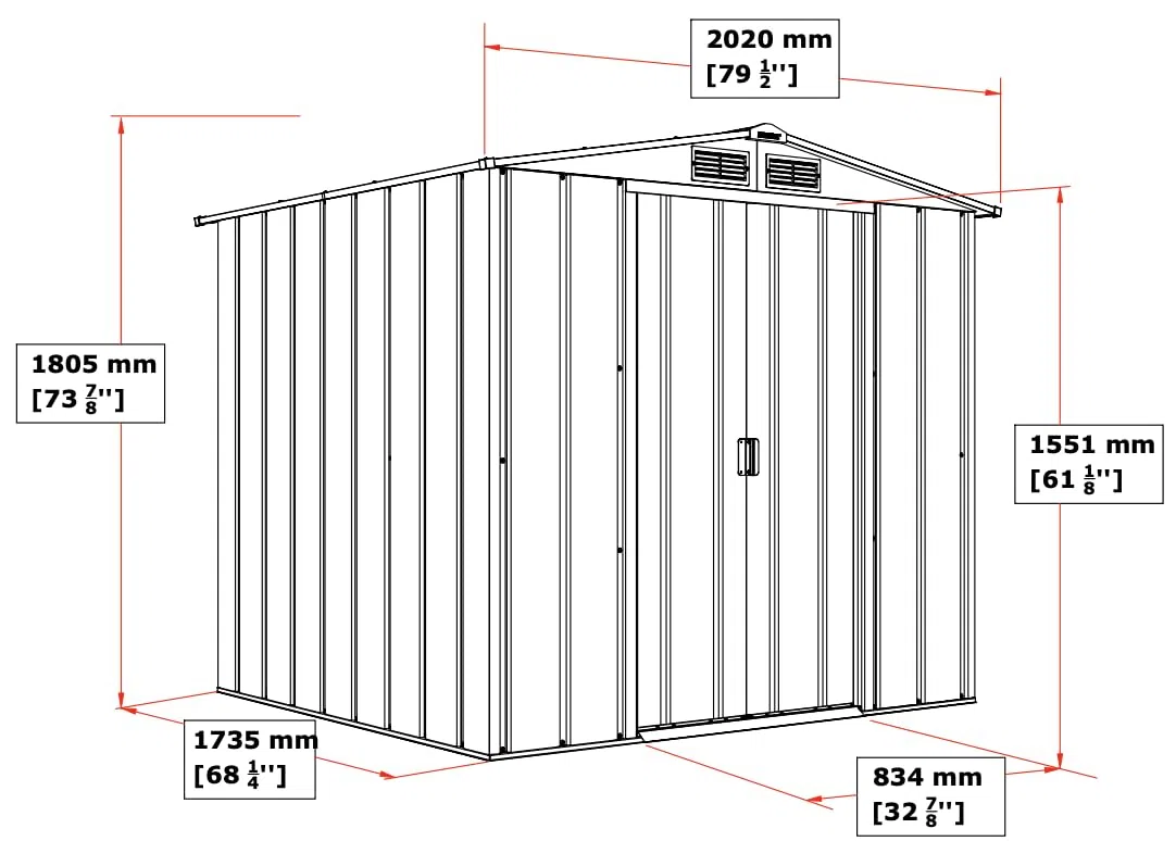 Duramax ECO 6 x 6 (3,33 m²) domek ogrodowy z metalu, cynkowany ogniowo, domek do przechowywania narzędzi, wzmocniona konstrukcja dachu, bezobsługowy wiata, antracyt