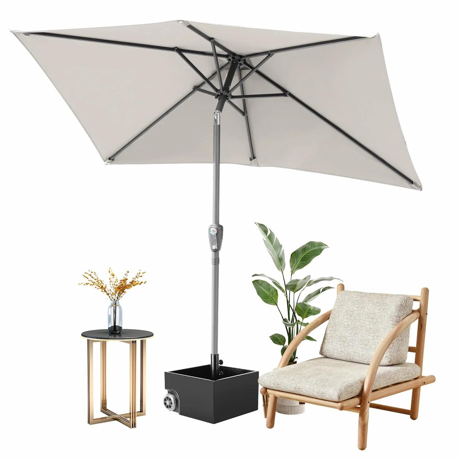 Parasol ogrodowy prostokątny 300x200 cm UV50+ z korbą, uchylny, wodoodporny