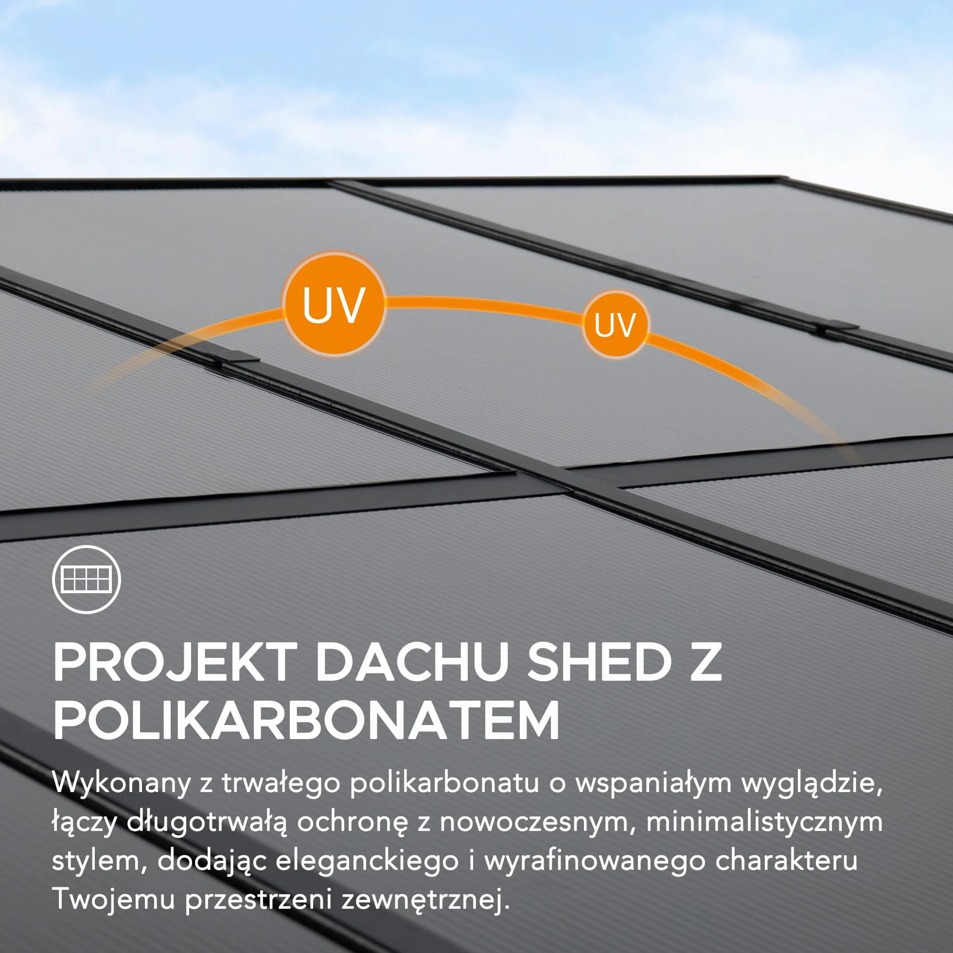 SUNJOY Pawilon Przyścienny 3 x 3,6 m z Zasłonami i Moskitiery, Grubsze Słupy 8 cm, Metalowa Konstrukcja, Wodoodporny Dach z Poliwęglanu, Pergola do Ogrodu, Tarasu i Werandy