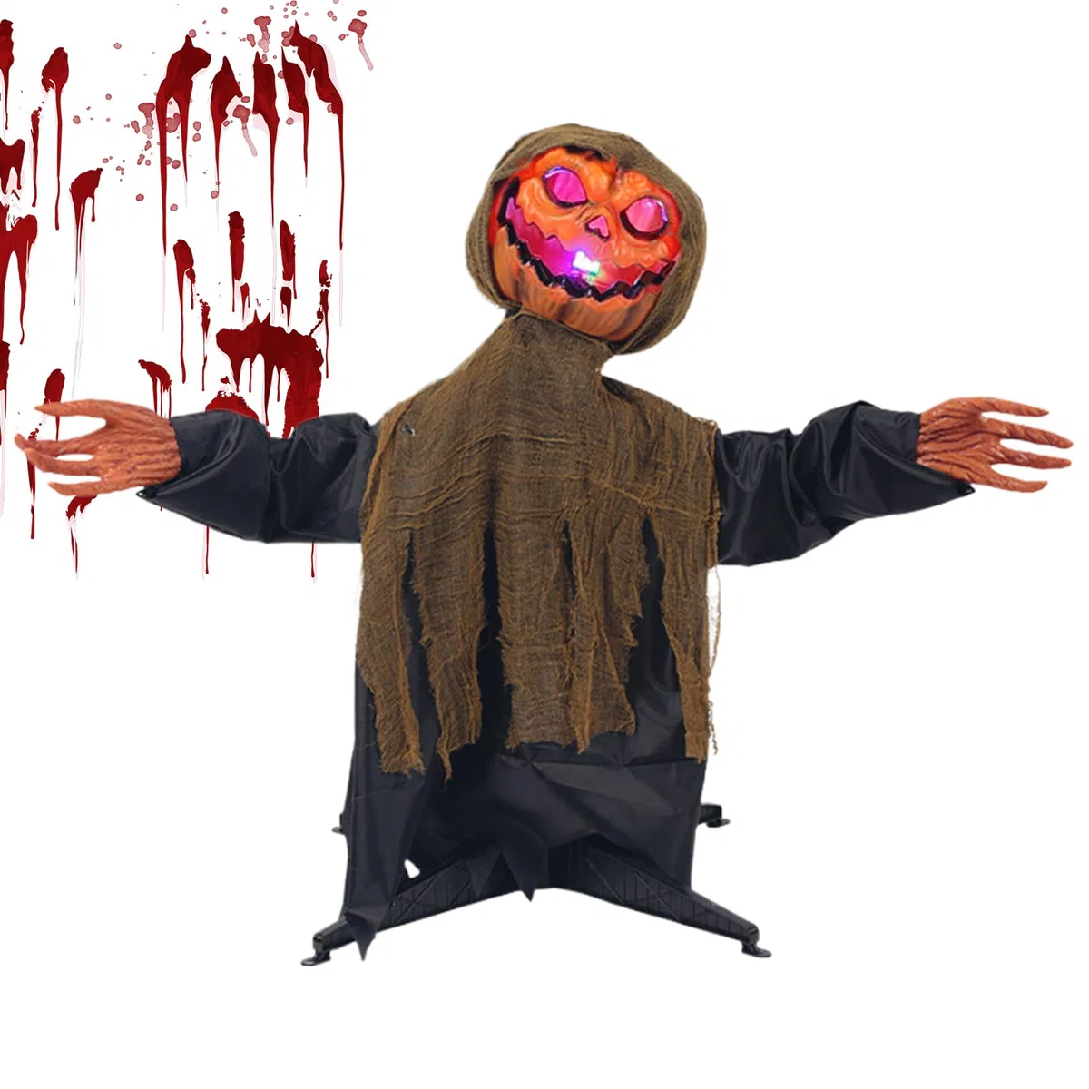 Animatroniczne Dekoracje Halloweenowe Duch Z Dyni Do Ogrodu | Oświetlana Kołysząca z Dźwiękiem na Ogród Taras Święta