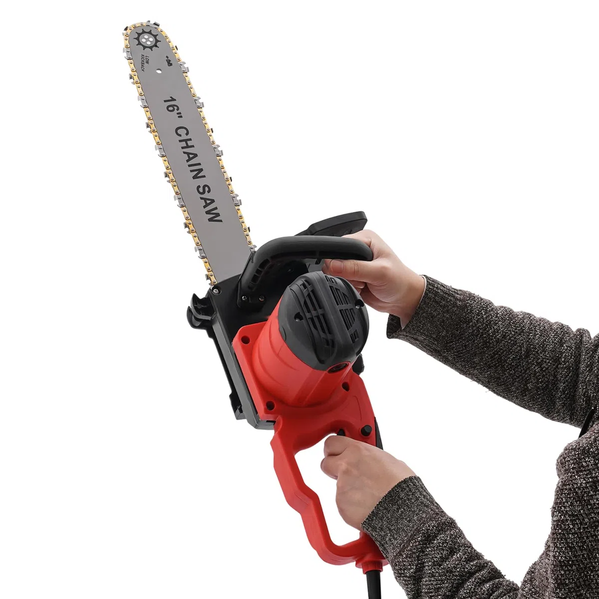Elektryczna piła łańcuchowa, moc 2000 W, długość miecza 40 cm, automatyczne smarowanie łańcucha, 800 obr./min, piła do drzew, przenośna długość cięcia, piła elektryczna do ogrodu, nożyce do gałęzi,
