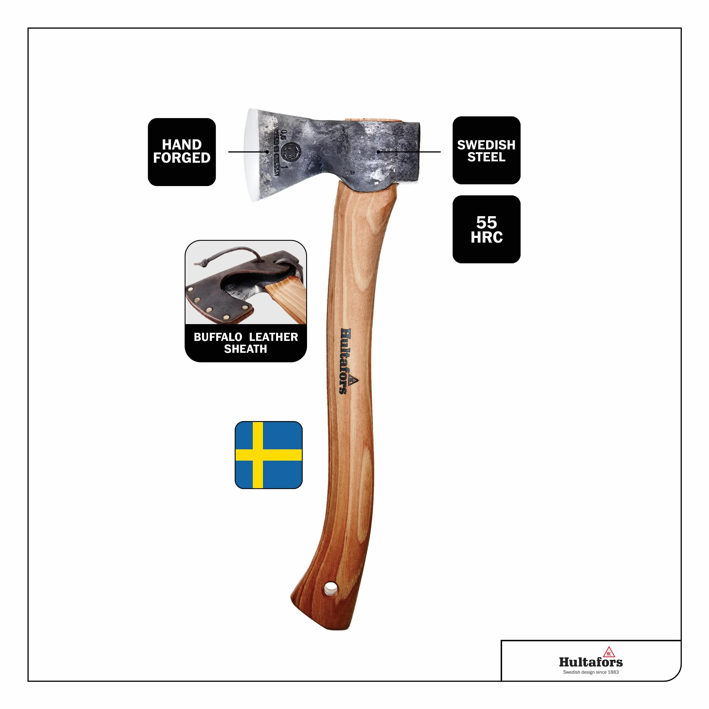 Hultafors Uniseks Hultan AV08417010 Toporek Trekkingowy, Brązowy, 18 x 41.5 x 5.5 cm