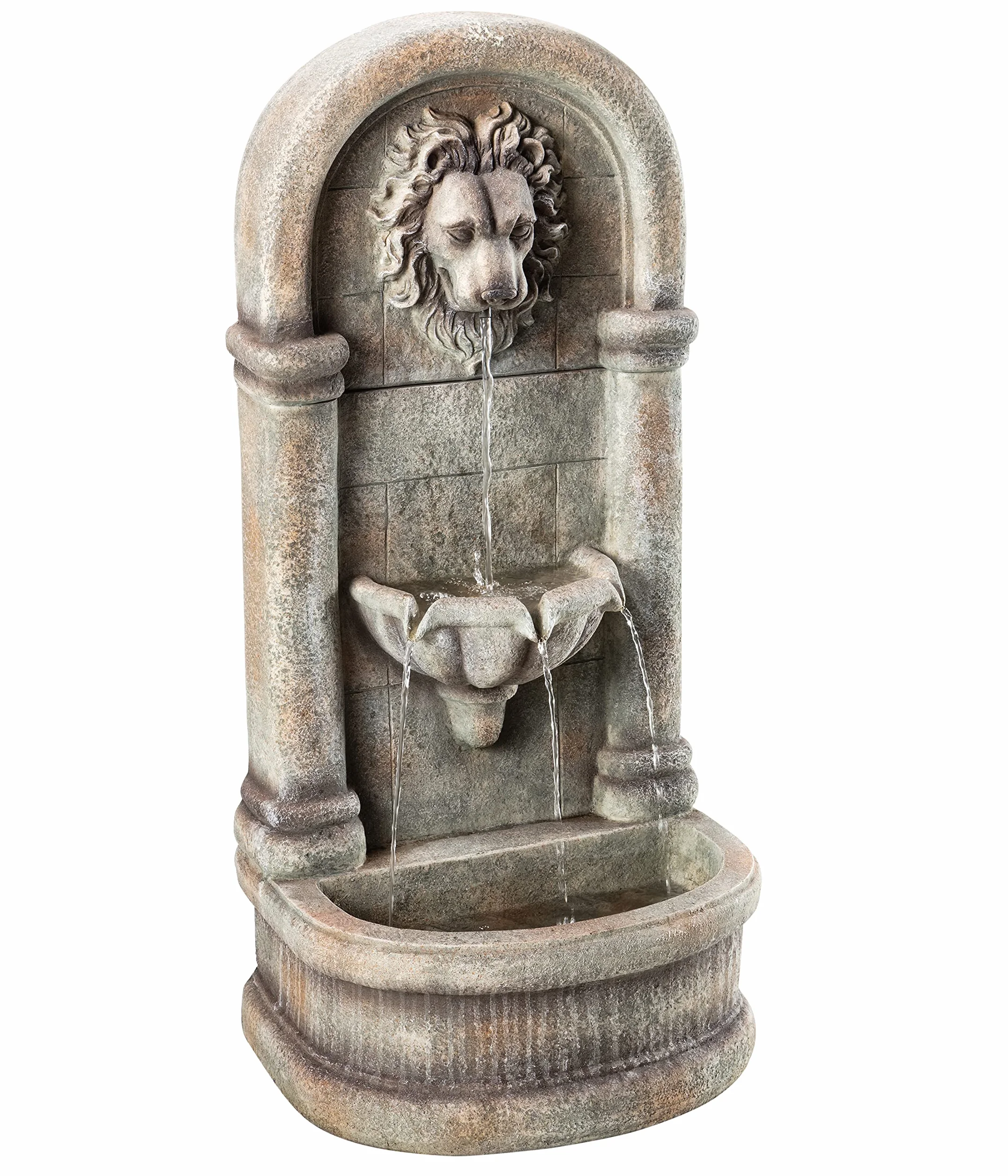Dehner Faro Fontanna Stojąca, Szary, 103.5 x 38 x 49.5 cm