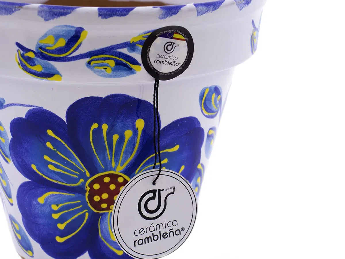 Ceramic RAMBLEÑA | Garnki z czerwonego błota | Dekoracyjne doniczki | Doniczki ceramiczne | Doniczki zewnętrzne | Model D101 | 100% Ręcznie robiona dekoracja | 20x20x17 cm