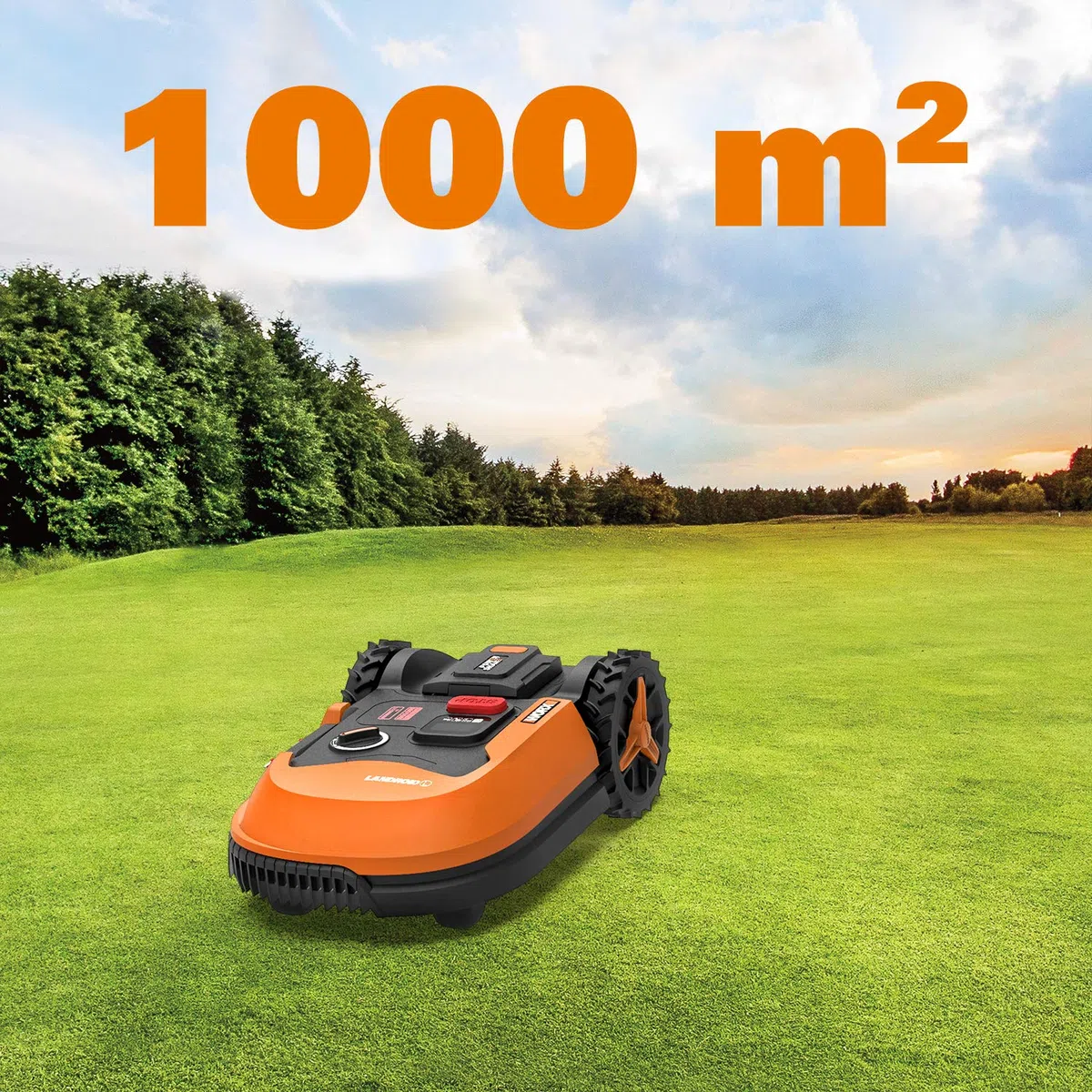 WORX LANDROID WR147E kosiarka akumulatorowa z automatyczną kosiarką, do 1000 m² (koszenie w deszczu, pływający krążek z ostrzem, sterowanie aplikacją, obciążenie boczne, cięcie krawędziowe, cisza