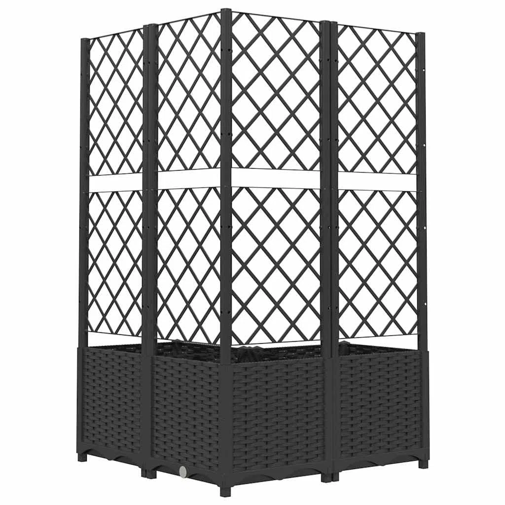 Duży pojemnik na rośliny z kratką 80 x 80 x 136 cm polipropylenowy ogrodowy balcony Outdoor Flower Pot with Support for Herbs Sukulents and Orchids