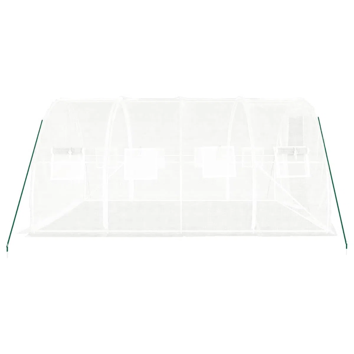 Szklarnia ze stali ocynkowanej, 140 g/m² PE, 12 m², 4 x 3 x 2 m, biała, z drzwiami przesuwnymi i oknami z siatki