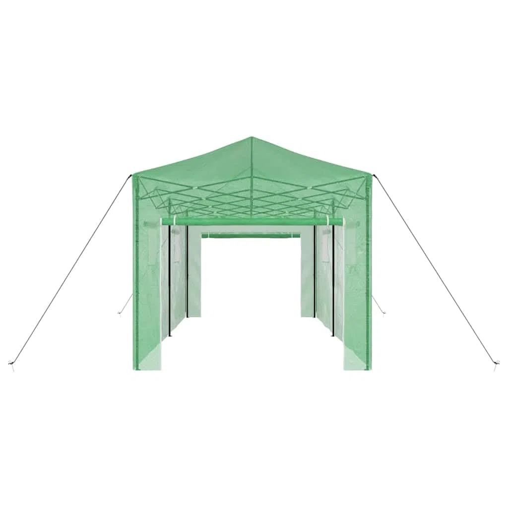 Szklarnia pop-up, zielona, 290 x 580 x 315 cm, żelazna, szklarnia do ogrodu, na balkon i taras, tunel foliowy z ochroną roślin do uprawy i zimowania