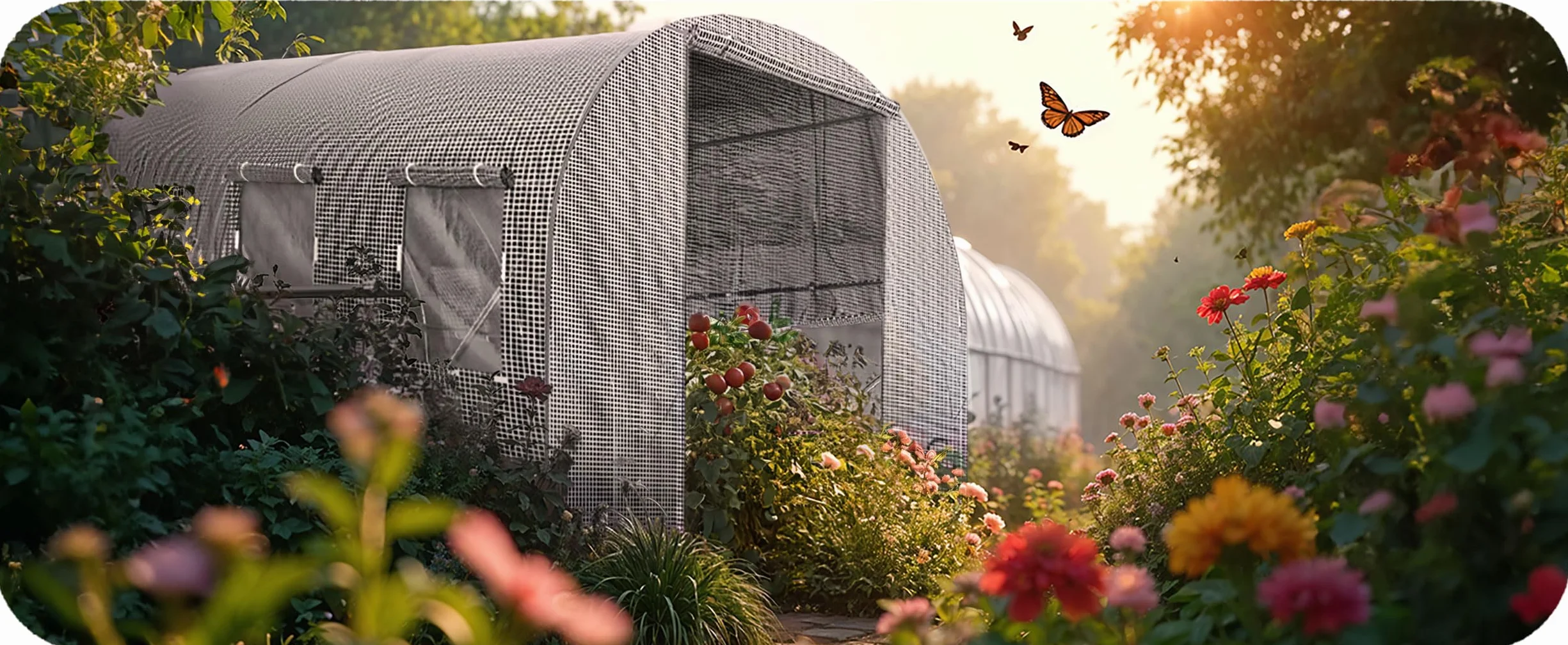 Szklarnia Foliowa Tunel Ogrodowy Stalowe Profile Okna Z Moskitierami 2 x 3 x 2 m 6m2 Biały