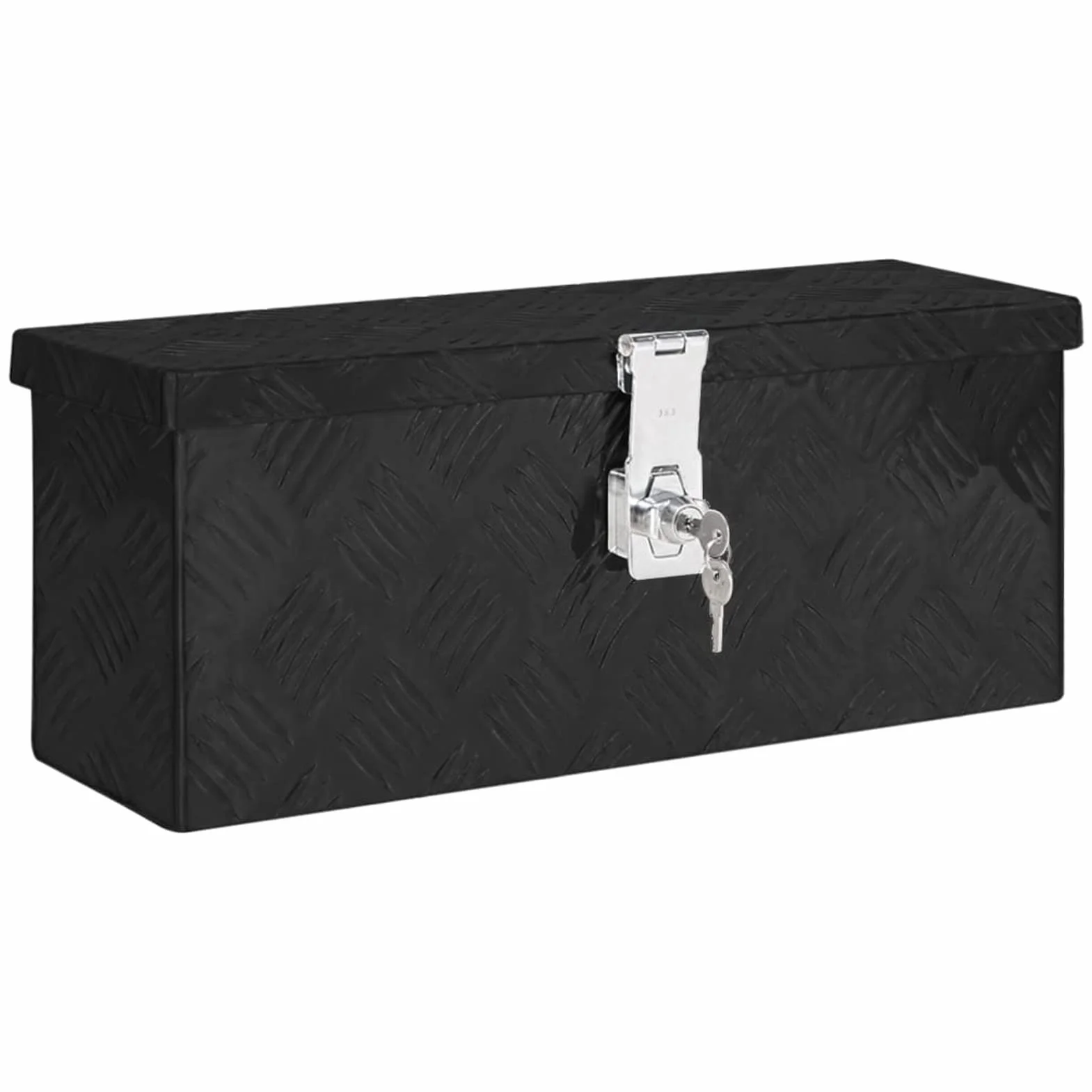 Homgoday Domowe czarne pudełko do przechowywania 50 x 15 x 20,5 cm Aluminiowe skrzynie i kufry zewnętrzne, pojemnik na narzędzia ogrodowe, pufa zewnętrzna, skrzynia zewnętrzna