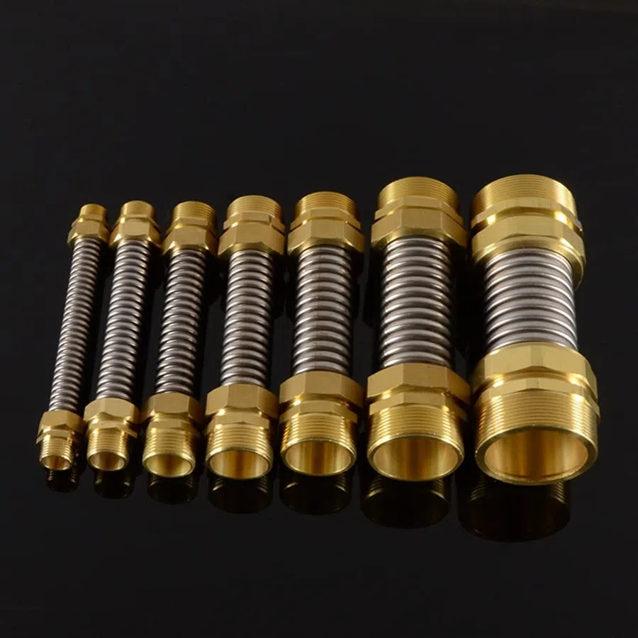 Adapter do węża ogrodowego DN35 40 50 6 BSP miedziany gwint zewnętrzny ze stali nierdzewnej 304 miech wentylator cewka centralna klimatyzacja wąż wlotowy wody (kolor: DN40 l 1-1l2, długość: 300 mm)