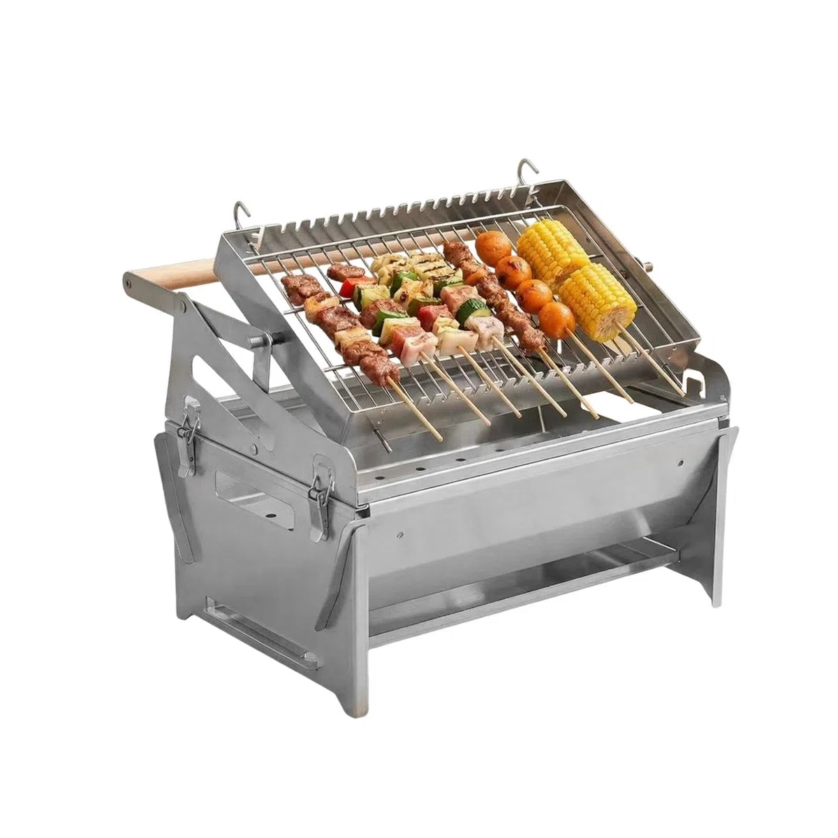 Przenośny Grill Węglowy Narzędzie do Grillowania Obrotowe 360 Stopni ze | Grill Węglowy Do Pieczenia Na Piknik, Ogród, Taras, Plażę, Kemping, Imprezy Rodzinne, Podwórko I Park