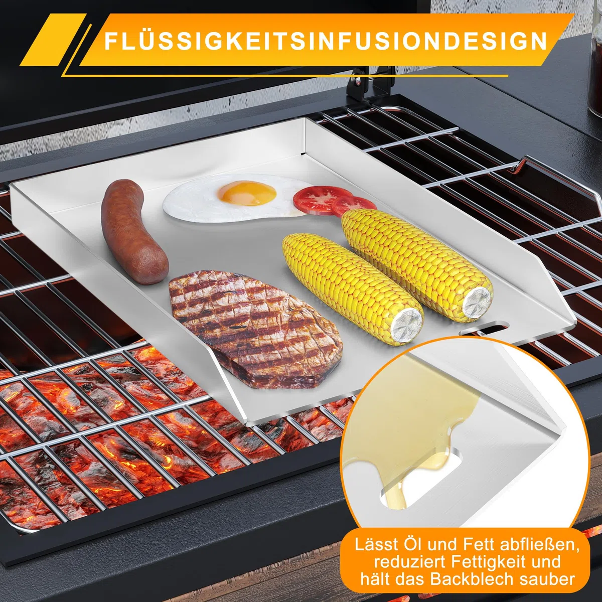 YRHome Plancha Płyta grillowa 30 x 45 x 4 cm – 2 mm, blacha do grillowania na gaz i węgiel drzewny, ze szpachelką do grilla i skrobakiem – odporna na wysokie temperatury – uniwersalna do BBQ, steków