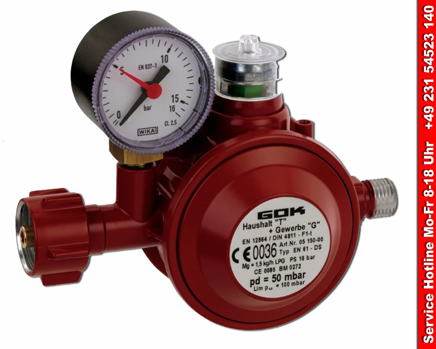 Regulator niskiego ciśnienia 50 mbar do instalacji domowych, mobilnych i przemysłowych