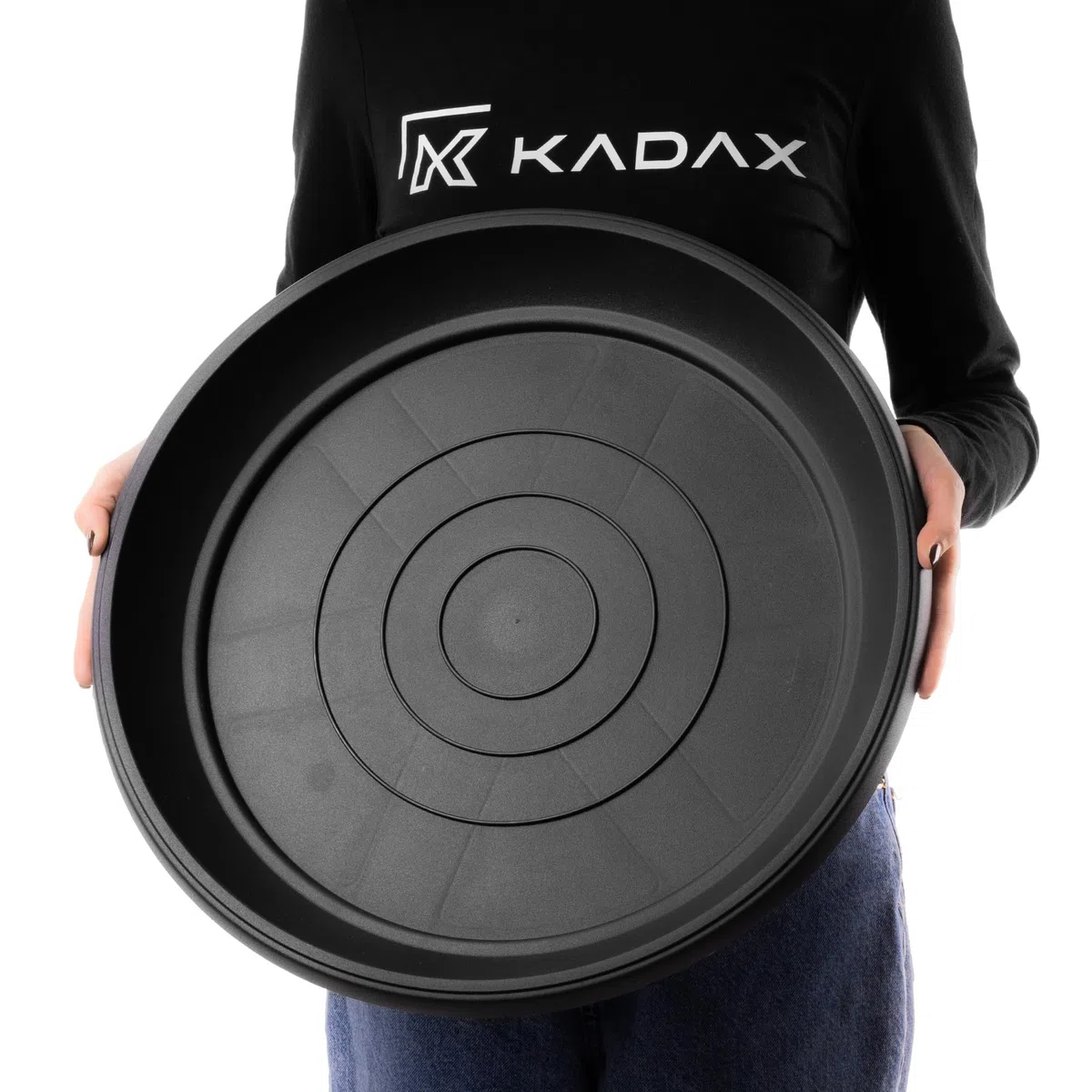 KADAX Okrągła podstawka pod doniczkę, 46 cm, 10 sztuk, podstawki pod doniczki z tworzywa sztucznego, do użytku wewnątrz i na zewnątrz, akcesoria do doniczek i doniczek (antracytowa)