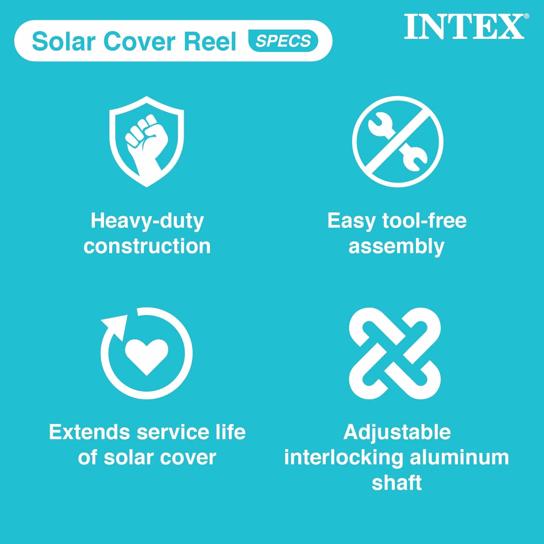 Intex Pokrowiec na Basen, Srebrny/Czarny, od 2,74 do 4,88 m