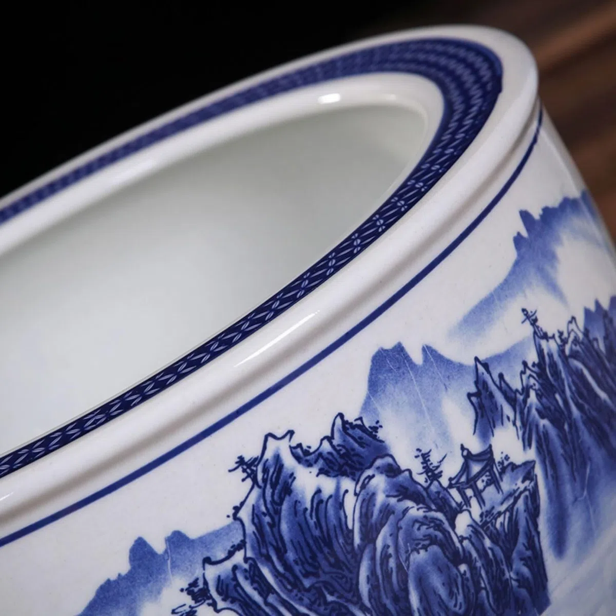 1 zestaw niebiesko-białych porcelanowych doniczek lotosu, dekoracyjne doniczki na kwiaty, pojemniki hydroponiczne, doniczki ceramiczne, doniczki na sukulenty (białe, 30 x 21 cm)