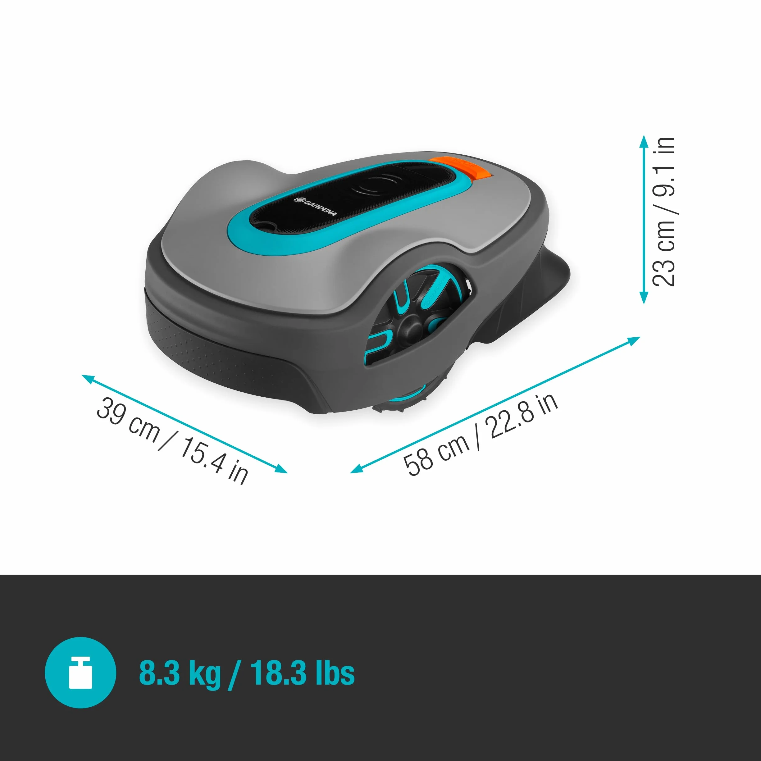 Gardena SILENO life: kosiarka automatyczna do trawników o powierzchni do 1250 m², sterowana za pomocą aplikacji Bluetooth, bardzo cicha - 57 db(A), kosi w każdych warunkach pogodowych (wersja PL)