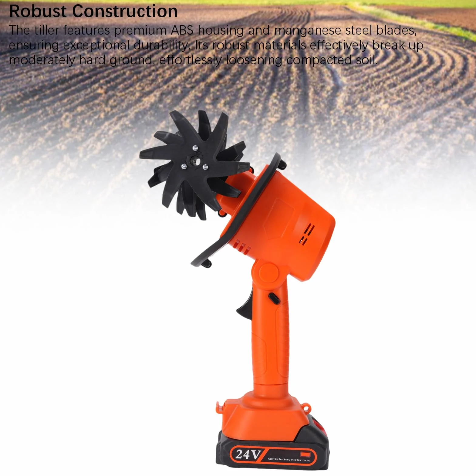 Rototiller Ogrodowy 235r/min Bateria Elektryczny Ręczny Kultywator Mini Uprawa Gleby (wtyczka UE)