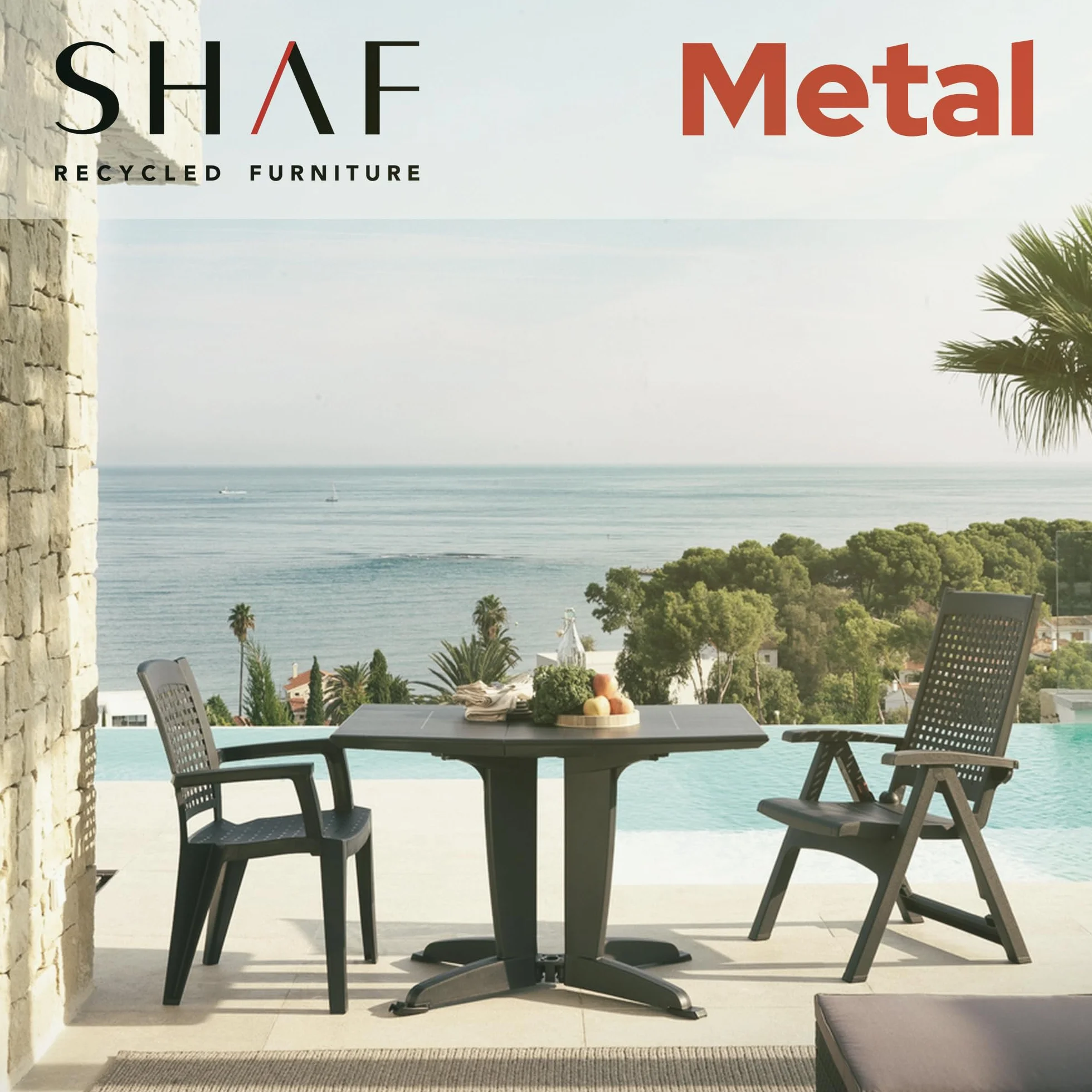 Fotele ogrodowe Metal Antracyt 108 x 85 x 63 cm