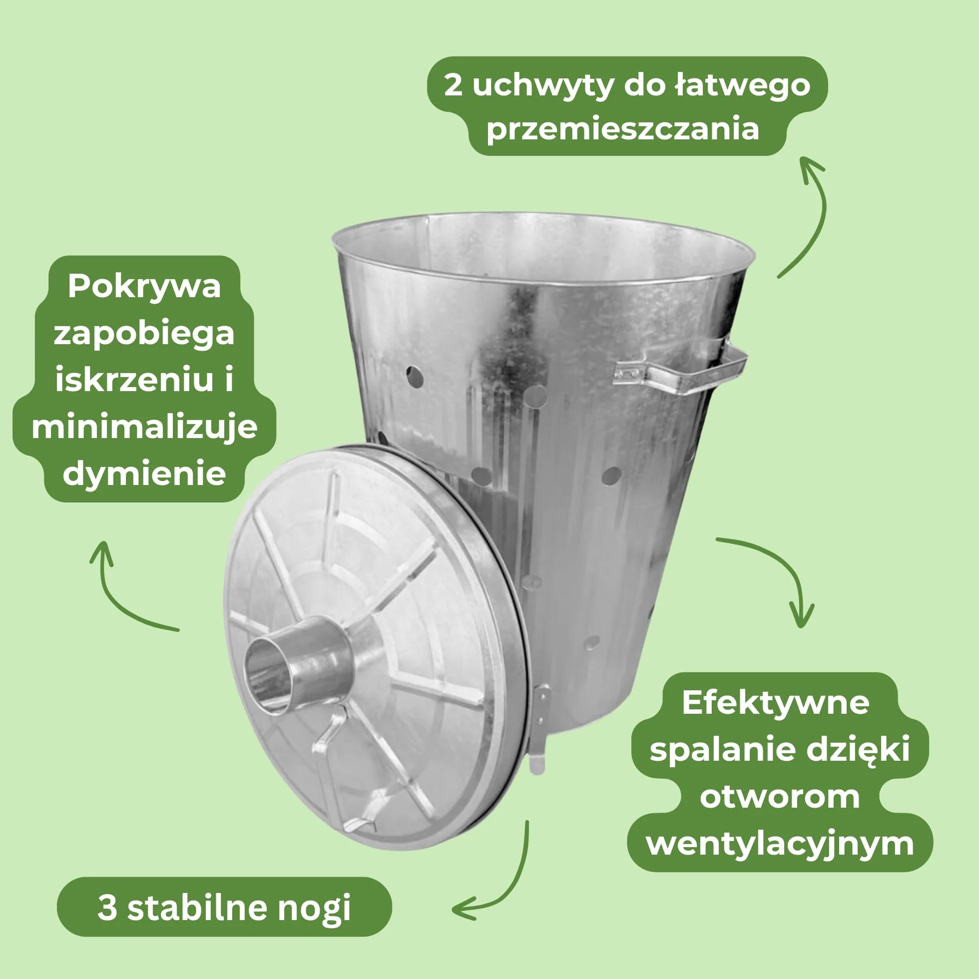 Rori Palenisko XL na odpady ogrodowe z pokrywką, okrągły (110 l)