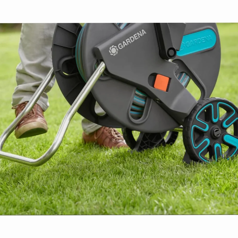 Gardena AquaRoll L Easy wózek na wąż 100 m metalowa rama zabezpieczenie przed kapaniem