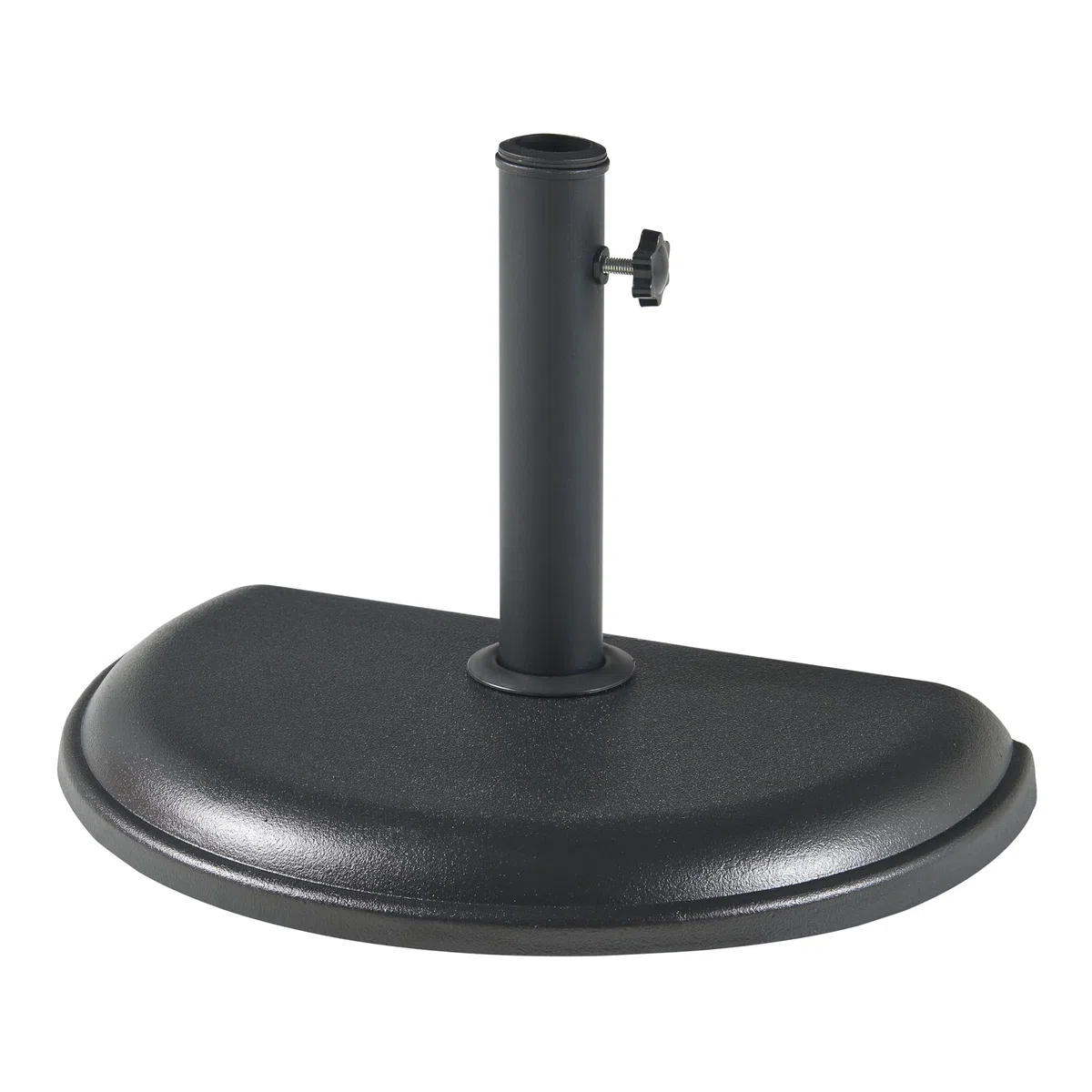 casa.pro stojak na parasole Bisenti stojak na parasol betonowy stojak na parasole Ø 33/37/41/48 mm 45 x 29 x 4,5 cm półokrągły wraz z adapterami czarny