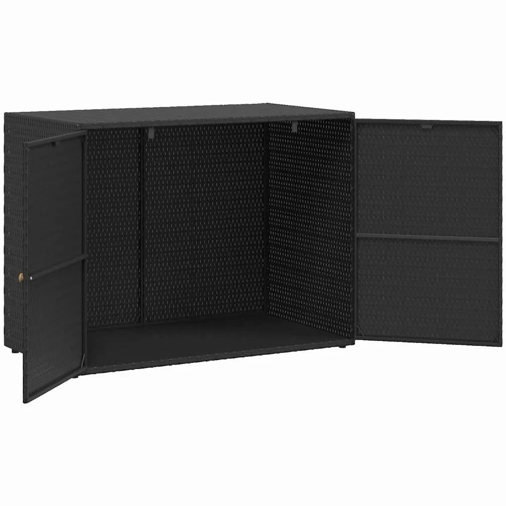 vidaXL Szafka ogrodowa polirattan czarna 100x55,5x80 cm