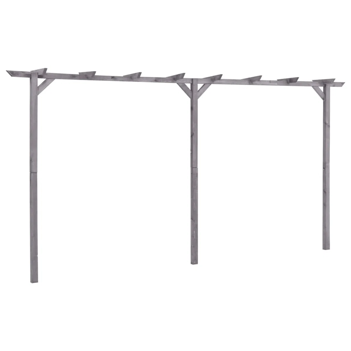 Pergola ogrodowa na zewnątrz, drewniana pergola na patio, szara altanka, 400 x 40 x 205 cm, sosna, idealna na podwórko, stylowa pergola do przestrzeni zewnętrznych