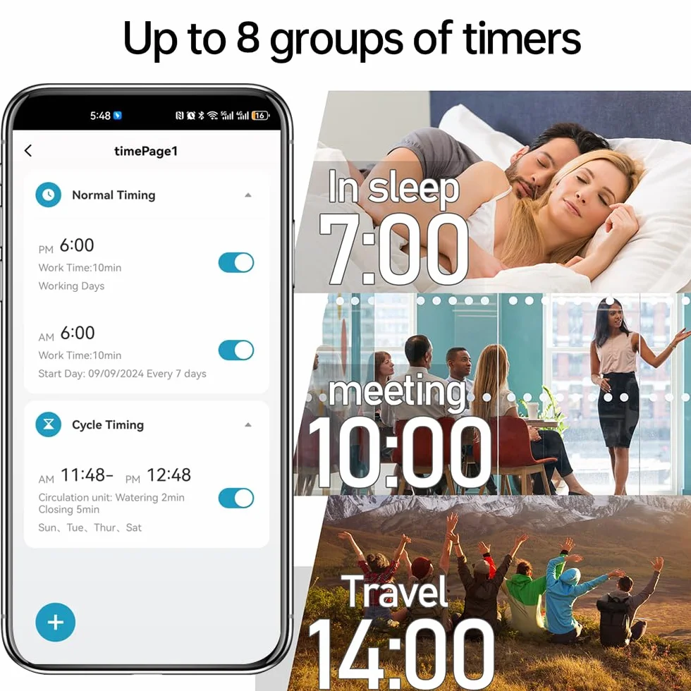 GIEX WiFi timer zraszaczy, inteligentny kontroler nawadniania węża ogrodowego, działa z aplikacją TUYA i aplikacją Smart Life (timer nawadniania Wi-Fi)