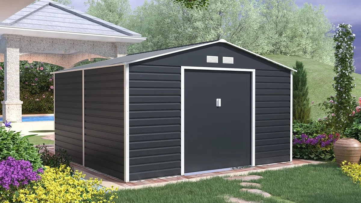 Domek ogrodowy G21 GAH 1085-340 x 319 cm, szopa na maszt – łatwy montaż, 10,9 m² (antracytowa)